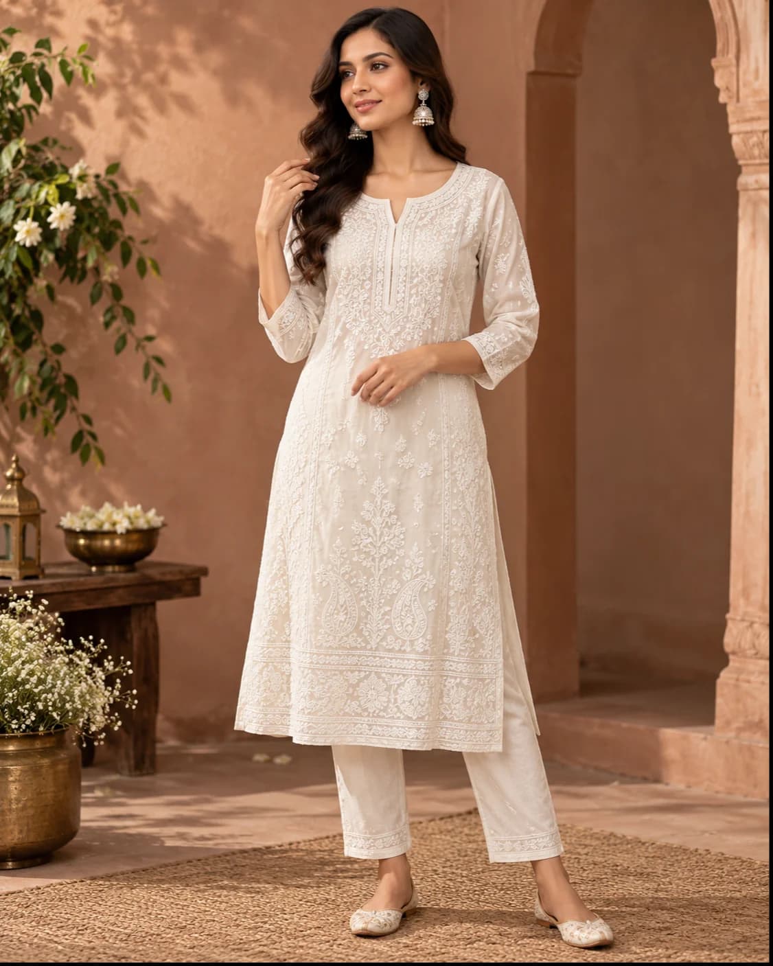 Chikankari Embroidered Kurti