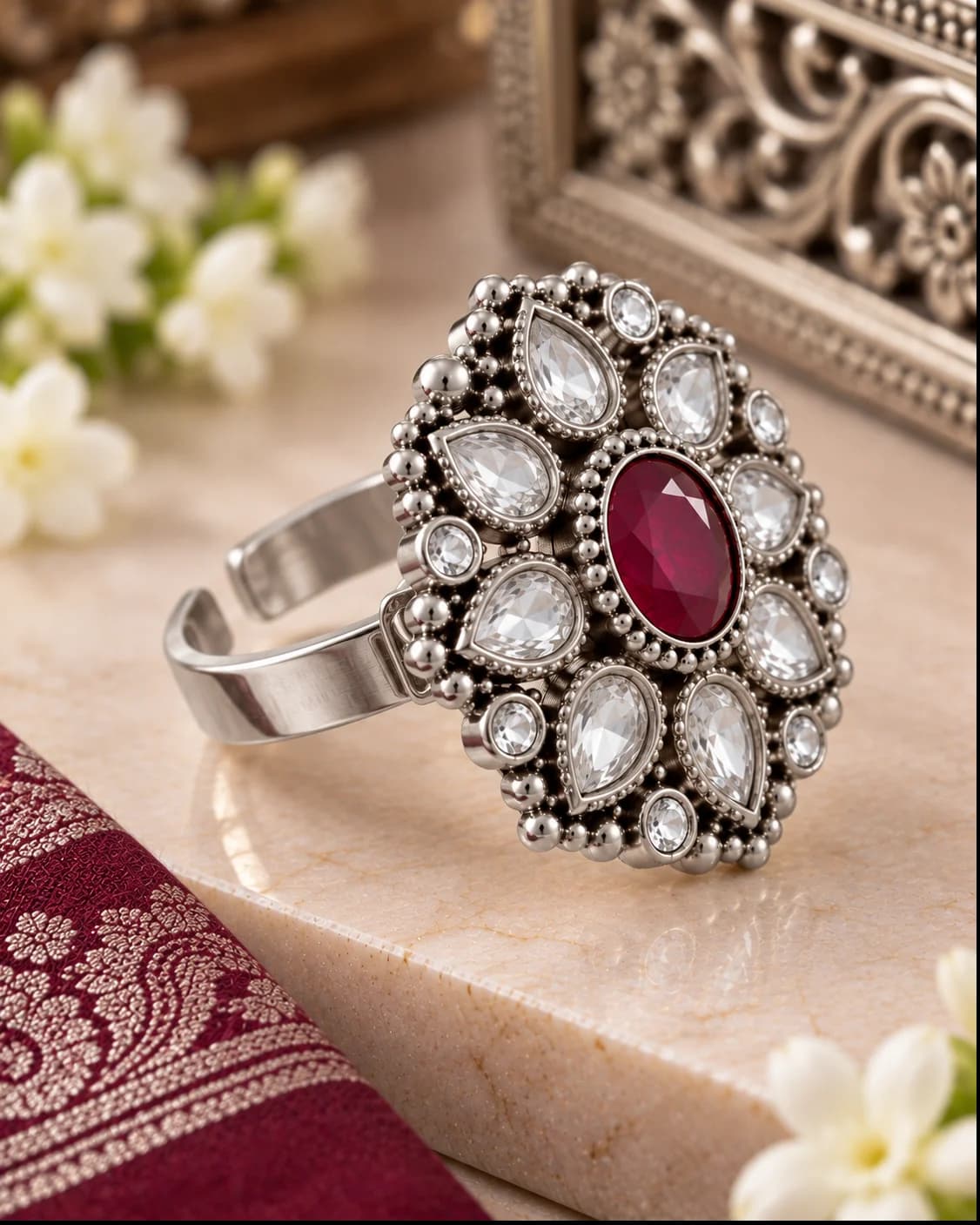 Adjustable Stone Ring thumb 2
