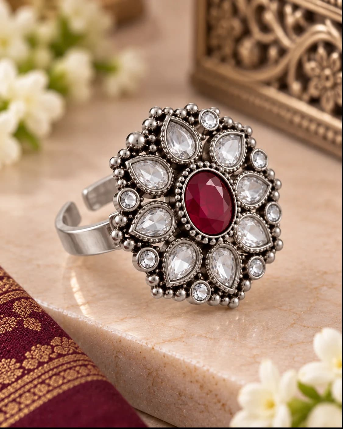 Adjustable Stone Ring