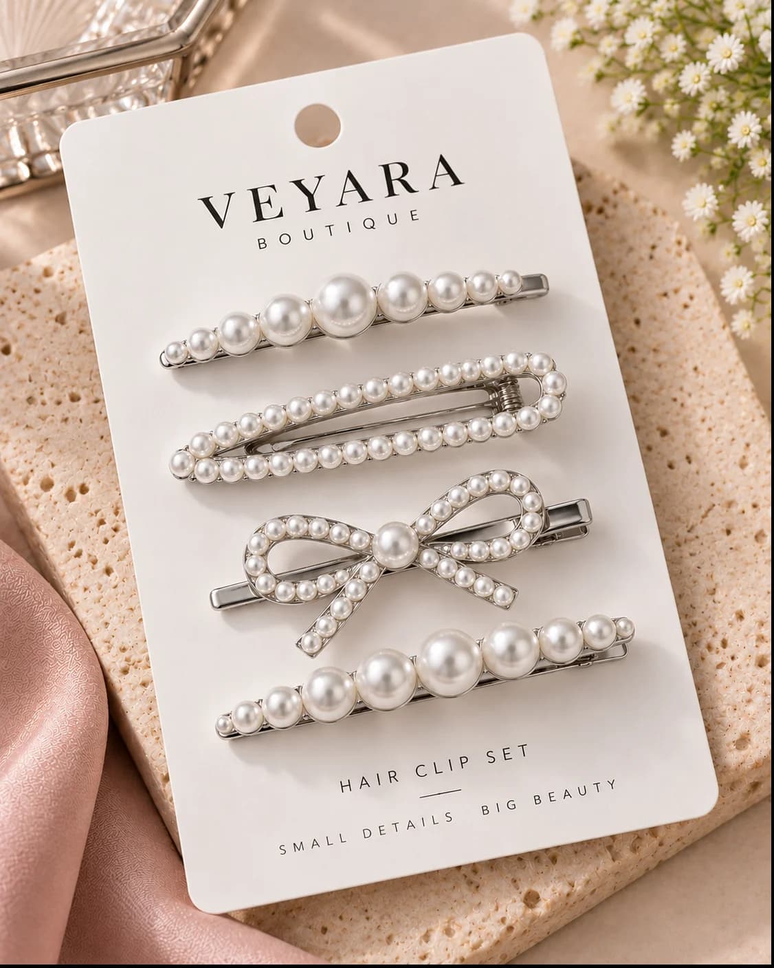 Pearl Hair Clip Set